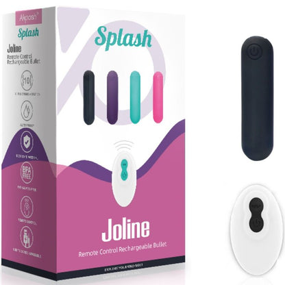 ARMONY - SPLASH JOLINE SILICONE VIBRATING BULLET REMOTE CONTROL 10 VIBRATIONS 65 X 15 CM BLACK