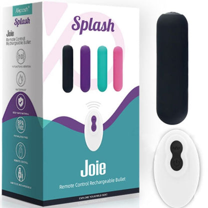 ARMONY - SPLASH JOIE SILICONE VIBRATING BULLET REMOTE CONTROL 10 VIBRATIONS 75 X 19 CM BLACK