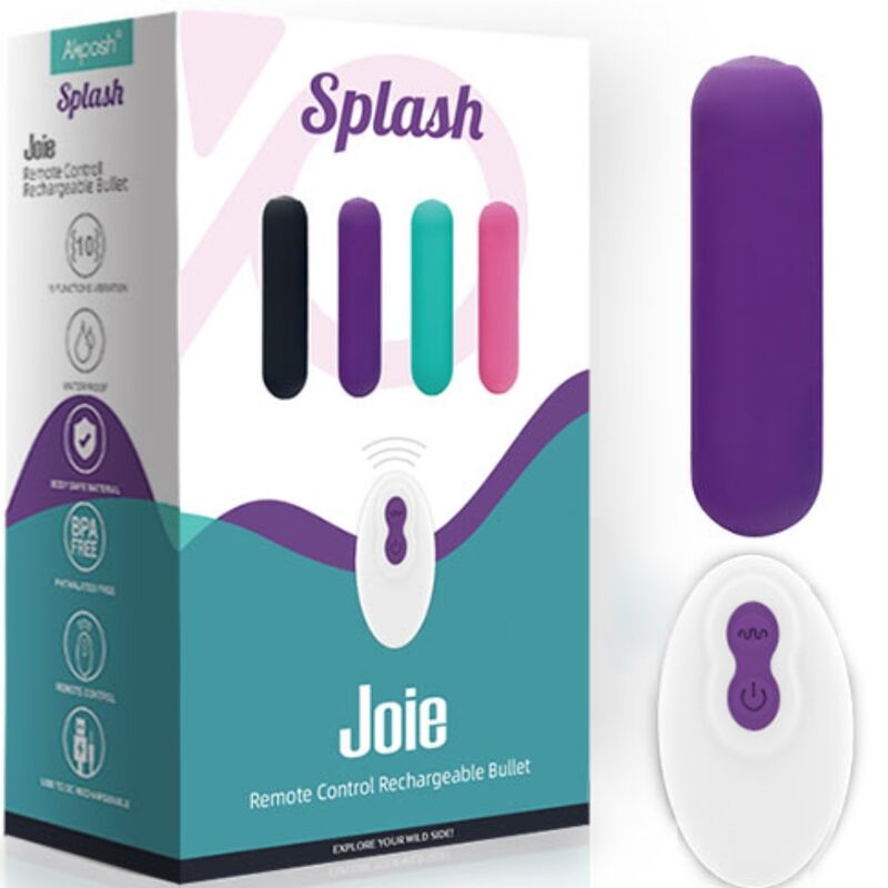 ARMONY - SPLASH JOIE SILICONE VIBRATING BULLET REMOTE CONTROL 10 VIBRATIONS 75 X 19 CM PURPLE