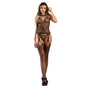 Comprar SUBBLIME Bodystocking Crotchless Negro – Diseño Floral Con Cuello Halter Para Comodidad Elegante-Noxtic