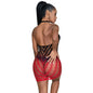 SUBBLIME Vestido De Rejilla Elástica Degradado Rojo Y Negro – Diseño Cautivador Para Realzar Tu Sensualidad