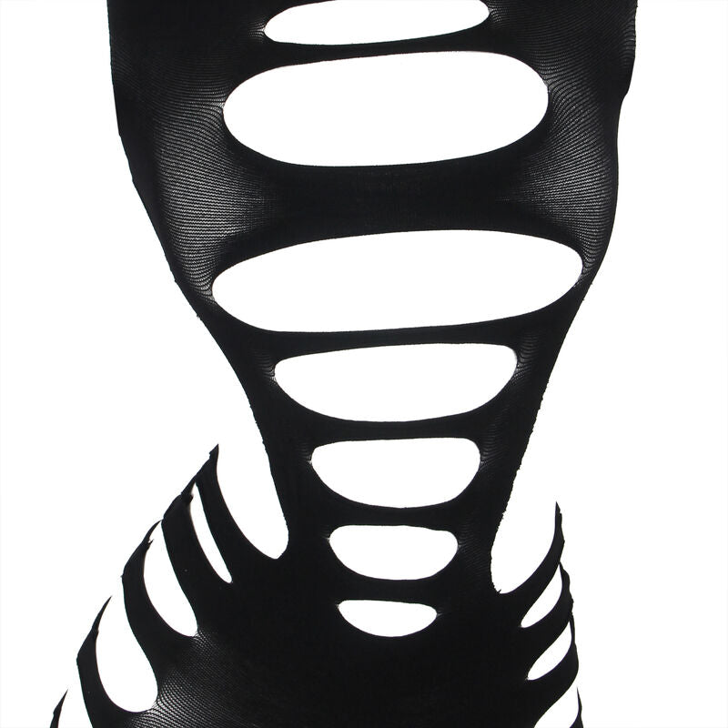 SUBBLIME Vestido De Rejilla Elástico Negro – Diseño Elegante Con Manga Larga Y Comodidad Única