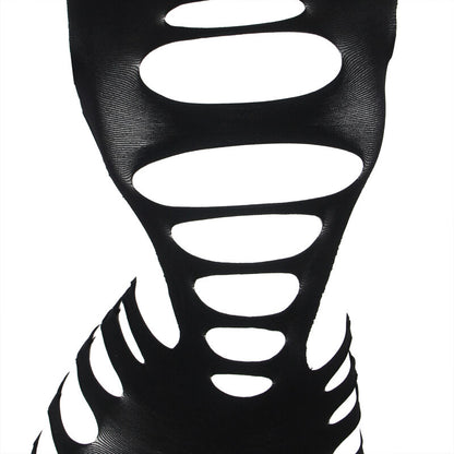 SUBBLIME Vestido De Rejilla Elástico Negro – Diseño Elegante Con Manga Larga Y Comodidad Única