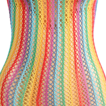 SUBBLIME Vestido De Rejilla Arcoiris Talla Única – Diseño Ajustado Para Resaltar Tu Figura