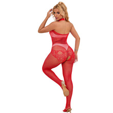 Comprar SUBBLIME Bodystocking Crotchless Rojo – Lencería De Rejilla Con Cuello Alto Para Elegancia Sensual-Noxtic