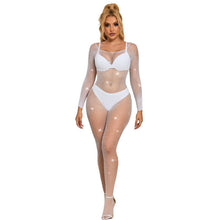 Comprar SUBBLIME Bodystocking De Rejilla Con Diamantes Blanco Talla Única – Diseño Elegante Para Ocasiones Especiales-Noxtic