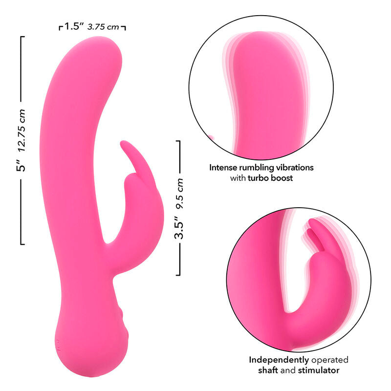 CALEXOTICS Vibratore Rabbit Ricaricabile Rosa per la Prima Volta - Doppia Esperienza di Stimolazione con Design Elegante