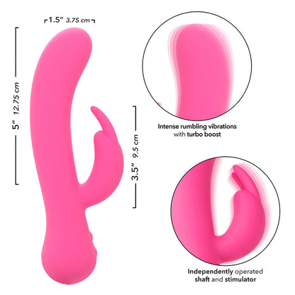 CALEXOTICS Vibratore Rabbit Ricaricabile Rosa per la Prima Volta - Doppia Esperienza di Stimolazione con Design Elegante