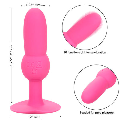 Calexotics First Time Plug anale con perline rosa – Giocattolo per l'esplorazione intima con 10 vibrazioni