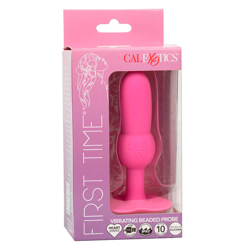 Calexotics First Time Plug anale con perline rosa – Giocattolo per l'esplorazione intima con 10 vibrazioni