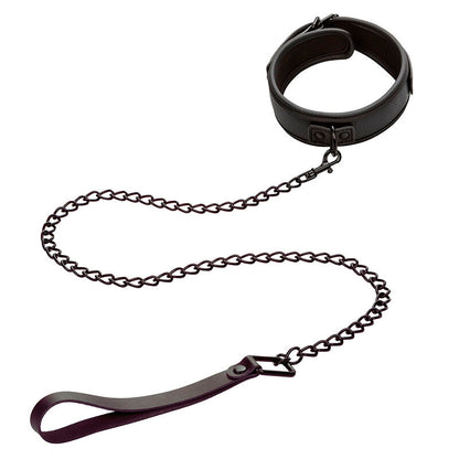 CALEXOTICS - NOCTURNAL COLLAR AND ADJUSTABLE BLACK LEATHER LEASH