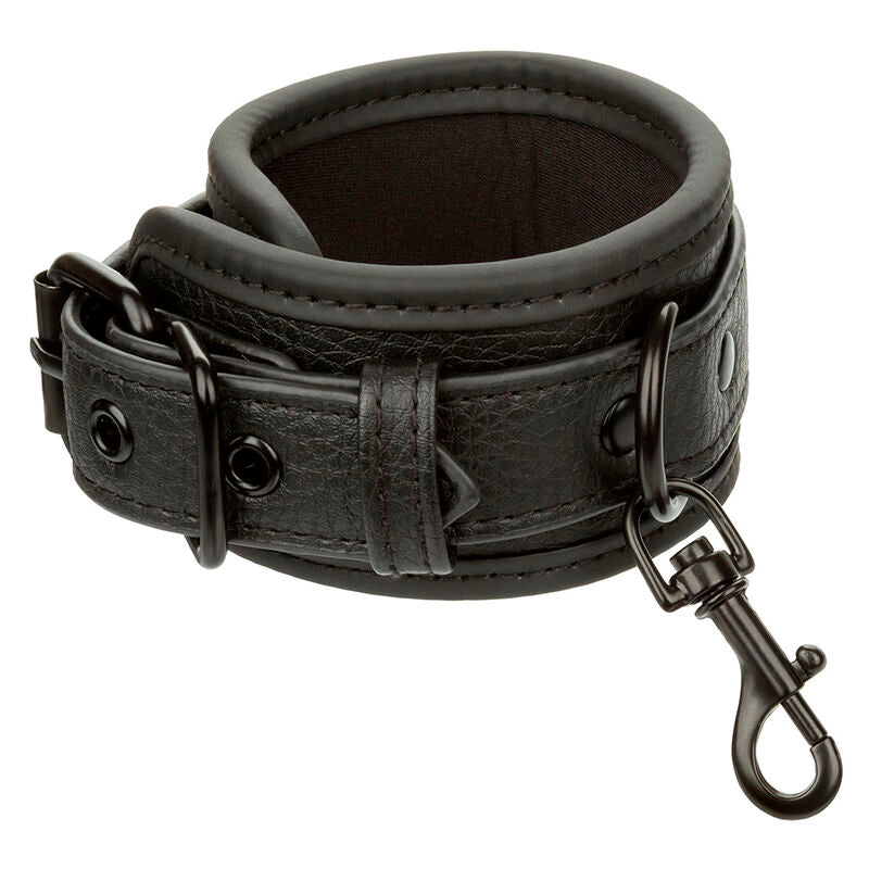 CALEXOTICS - NOCTURNAL ADJUSTABLE BLACK LEATHER HANDCUFFS