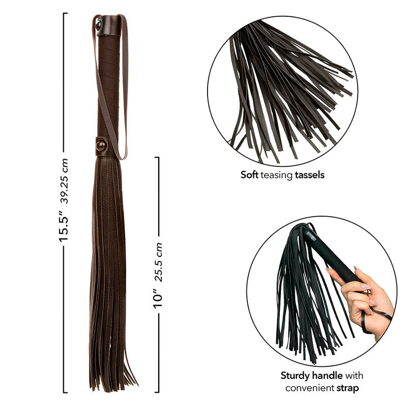 Calexotics Nocturnal Black Leather Flogger – Accessorio per il benessere sensibile per l'esplorazione personale
