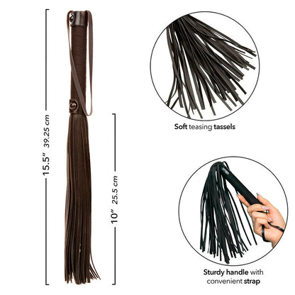 Calexotics Nocturnal Black Leather Flogger – Accessorio per il benessere sensibile per l'esplorazione personale