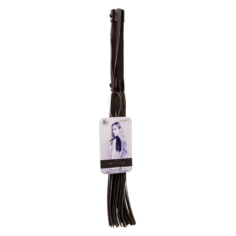 Calexotics Nocturnal Black Leather Flogger – Accessorio per il benessere sensibile per l'esplorazione personale