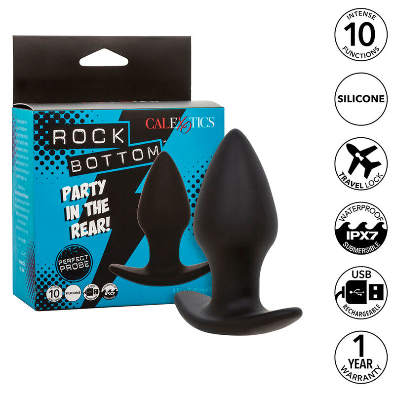 CalExotics Rock Bottom Perfect Plug – Diseño Ergonómico Con 10 Funciones De Vibración