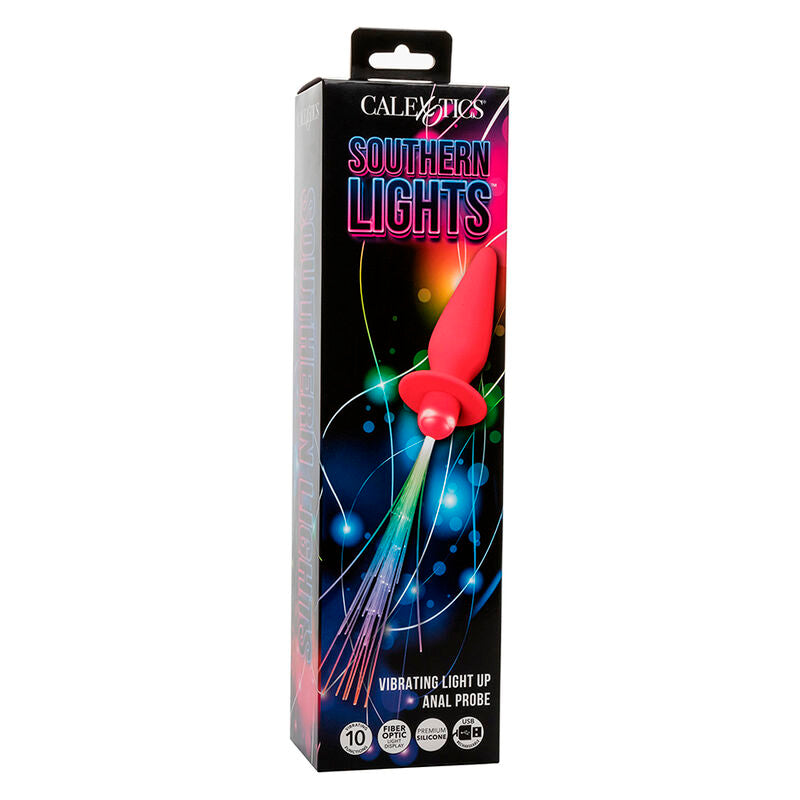 CALEXOTICS Southern Lights Light Up Plug – Juguete Anal Con 10 Vibraciones De Silicona Médica