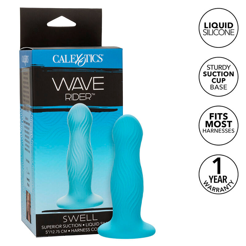 CALEXOTICS Wave Rider Swell Plug Anal Azul – Diseño Ergonómico Con Textura Ondulada Para Sensaciones Intensas