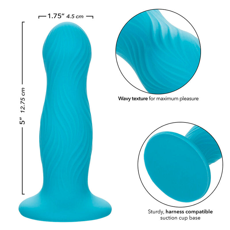CALEXOTICS Wave Rider Swell Plug Anal Azul – Diseño Ergonómico Con Textura Ondulada Para Sensaciones Intensas