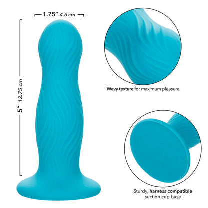 CALEXOTICS Wave Rider Swell Plug Anal Azul – Diseño Ergonómico Con Textura Ondulada Para Sensaciones Intensas