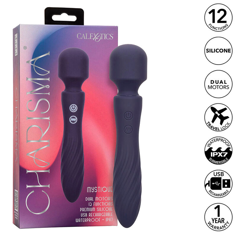 CALEXOTICS Charisma Mystique – Masajeador Doble Motor Con 12 Funciones Para Placer Personalizado