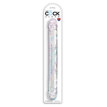 Dildo doppio King Cock 46 cm trasparente – Design flessibile per il piacere condiviso