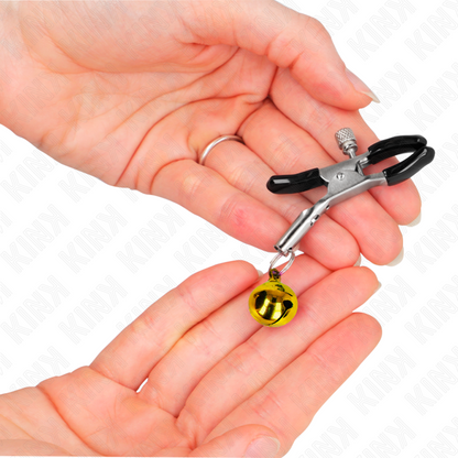 Morsetti per capezzoli KINK con campanella dorata – Design elegante per la stimolazione sensoriale