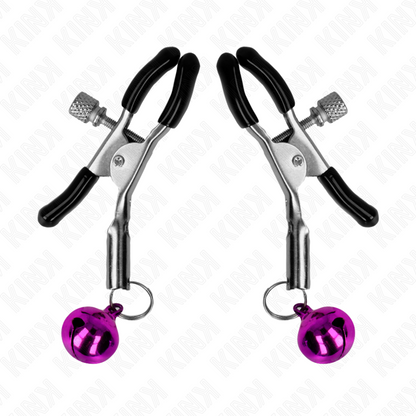 KINK - NIPPLE CLAMPS WITH VIOLET BELL 6 CM
