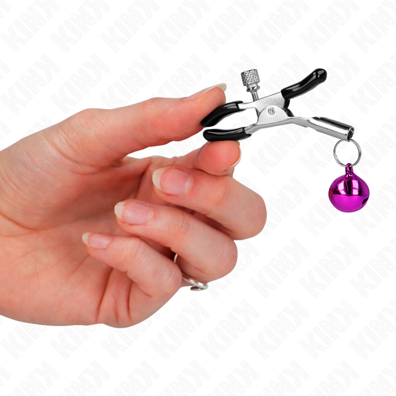 KINK - NIPPLE CLAMPS WITH VIOLET BELL 6 CM