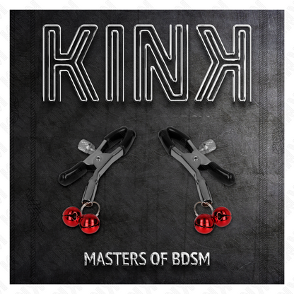 Morsetti per capezzoli rossi a doppia campana KINK – Stimolazione sensoriale per nuove esperienze