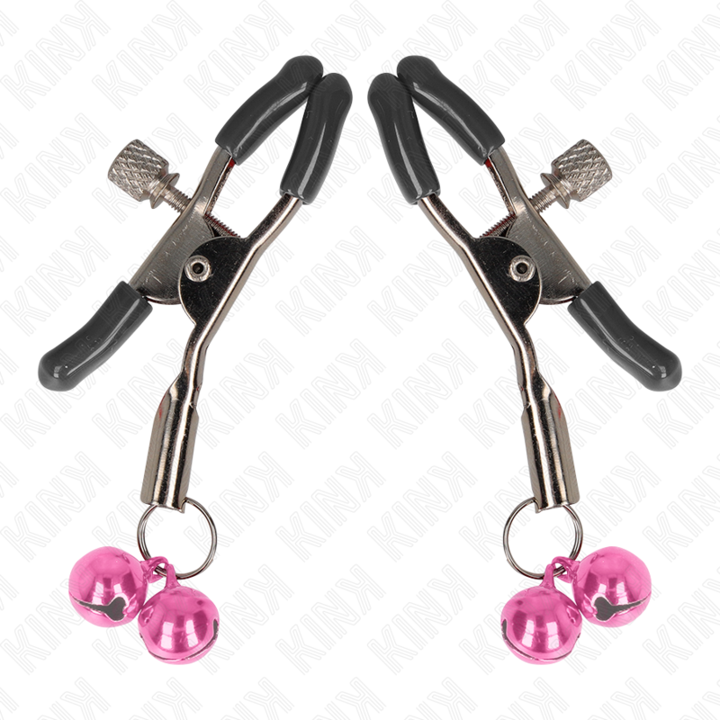 KINK Pinzas Para Pezones Doble Campanilla Rosa 6 Cm – Diseño Sensual Con Toque De Control