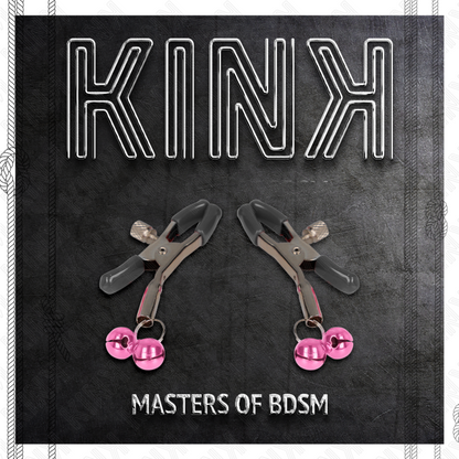KINK Pinzas Para Pezones Doble Campanilla Rosa 6 Cm – Diseño Sensual Con Toque De Control