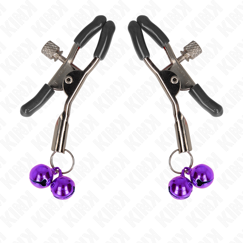 KINK - VIOLET DOUBLE BELL NIPPLE CLAMPS 6 CM