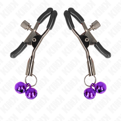 KINK - VIOLET DOUBLE BELL NIPPLE CLAMPS 6 CM