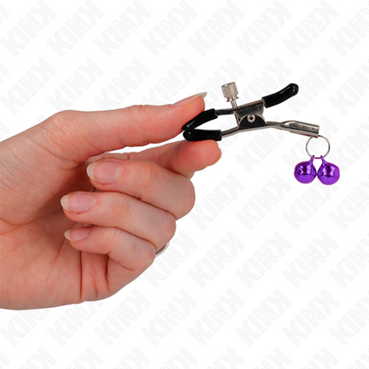 KINK - VIOLET DOUBLE BELL NIPPLE CLAMPS 6 CM