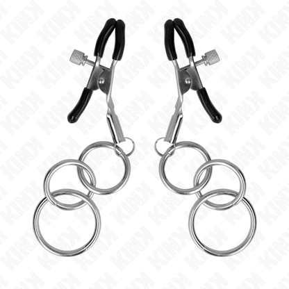 KINK Pinzas Para Pezones Con 3 Aros 6 Cm – Diseño Elegante Para Estimulación Sensorial