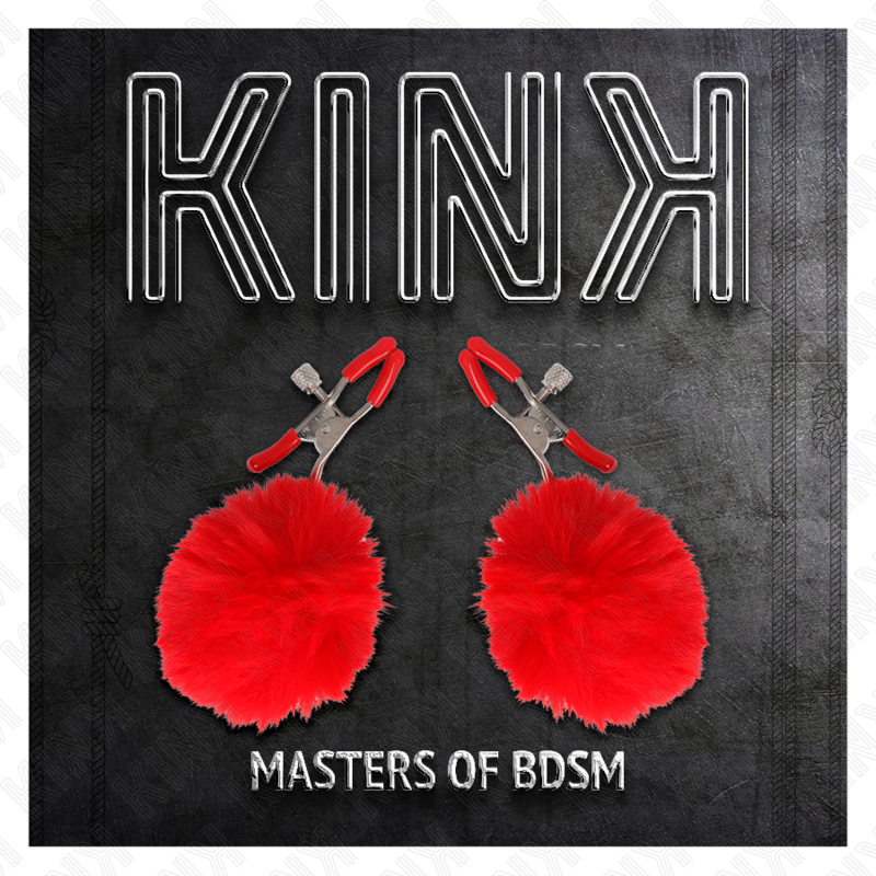 Morsetti per capezzoli KINK con pompon rosso: design elegante per l'esplorazione sensoriale