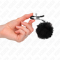 Morsetti per capezzoli KINK con pompon nero 6 cm – Elegante accessorio per la stimolazione sensuale