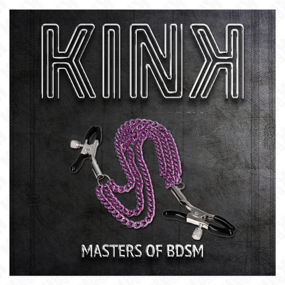 KINK Pinzas Para Pezones Con Triple Cadena Violeta – Estimulación Sensorial Para Nuevas Experiencias