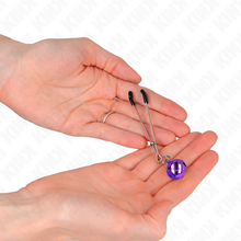 KINK - FINE NIPPLE CLAMPS WITH VIOLET BELL 7 CM