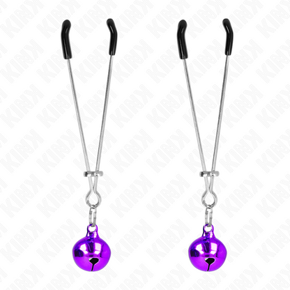 KINK - FINE NIPPLE CLAMPS WITH VIOLET BELL 7 CM