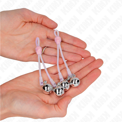 Morsetti per capezzoli luminosi KINK – Design elegante con campanello sonoro regolabile