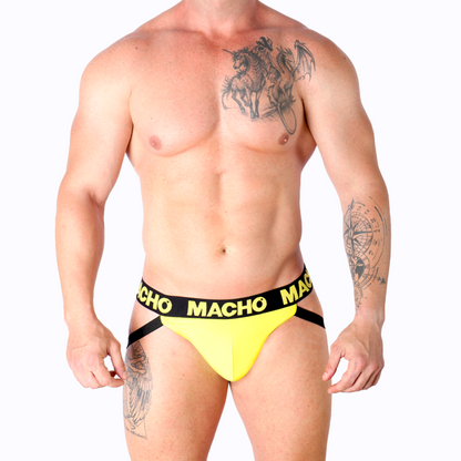MACHO MX25A Jock Giallo Lycra S – Jock ergonomico dal design elegante
