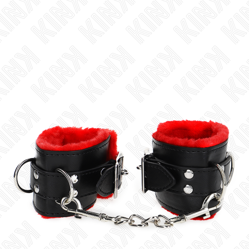 KINK Muñequeras Forradas Rojas – Diseño Ajustable Con Agujeros Cuadrados Para Comodidad Sensorial