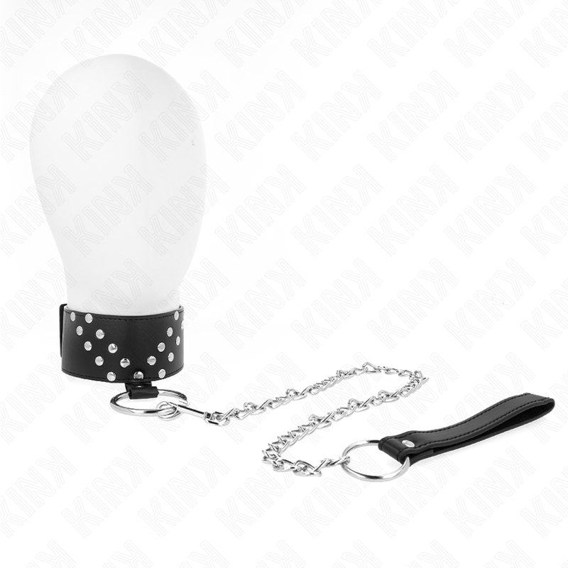 KINK - 65CM LEASH COLLAR WITH ADJUSTABLE V-RIvet 36-43CM X 5CM