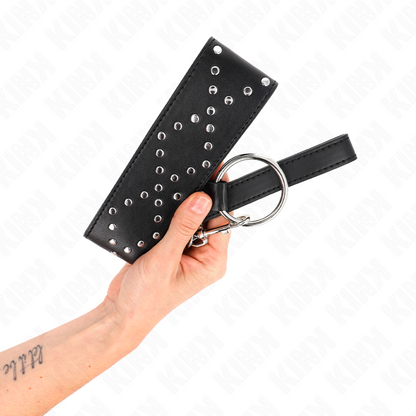 KINK - 65 CM SILVER STUDDED LEASH COLLAR MODEL 3 ADJUSTABLE 36-43 CM X 5 CM