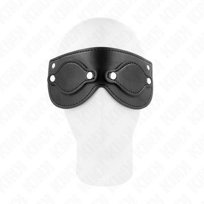 KINK - LEATHERETTE MASK WITH REMOVABLE EYE COVERS 22 x 9 CM