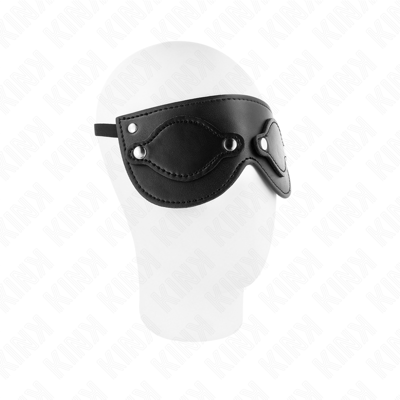 KINK - LEATHERETTE MASK WITH REMOVABLE EYE COVERS 22 x 9 CM