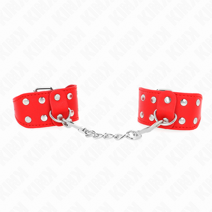 KINK - Adjustable Double Studded Wristbands, Red