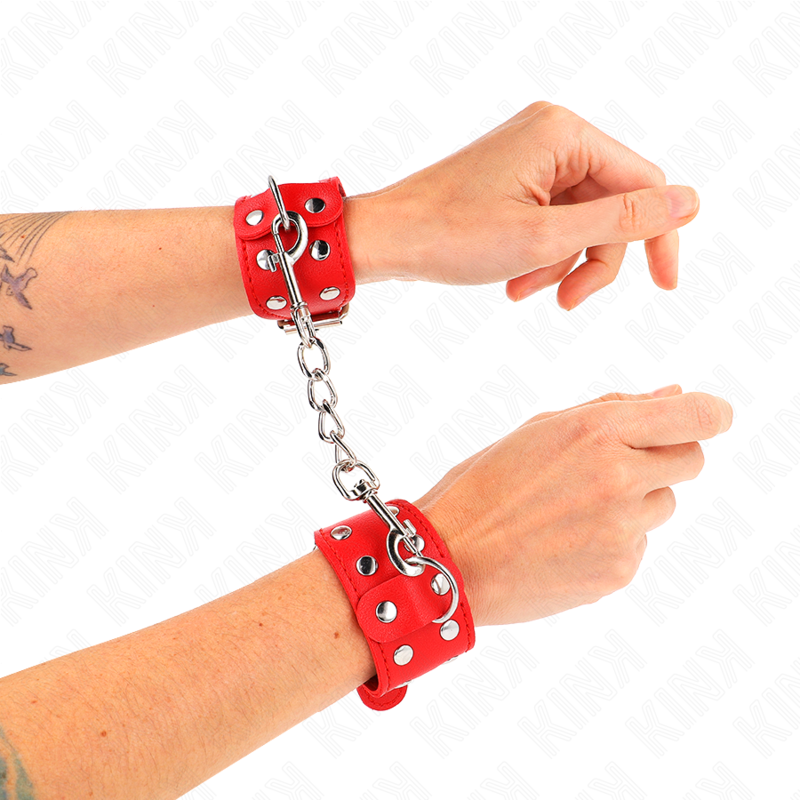 Comprar KINK Muñequeras Con Doble Línea De Tachuelas Ajustable Rojo – Diseño Audaz Para Exploración Creativa-Noxtic